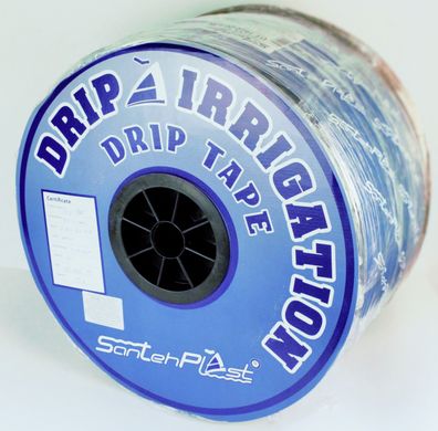 DRIP TAPE ПЛОСКИЙ ЭМИТЕР Santehplast 1.4 л/ч 8,5 mil - 0.22 мм (10см) (1000м) (DTSP-10-1000)